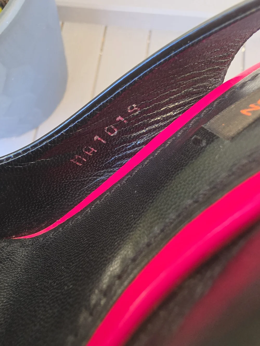 Authentic Louis Vuitton Black Graffiti Patent Leather Slingback Pumps Size 34.5